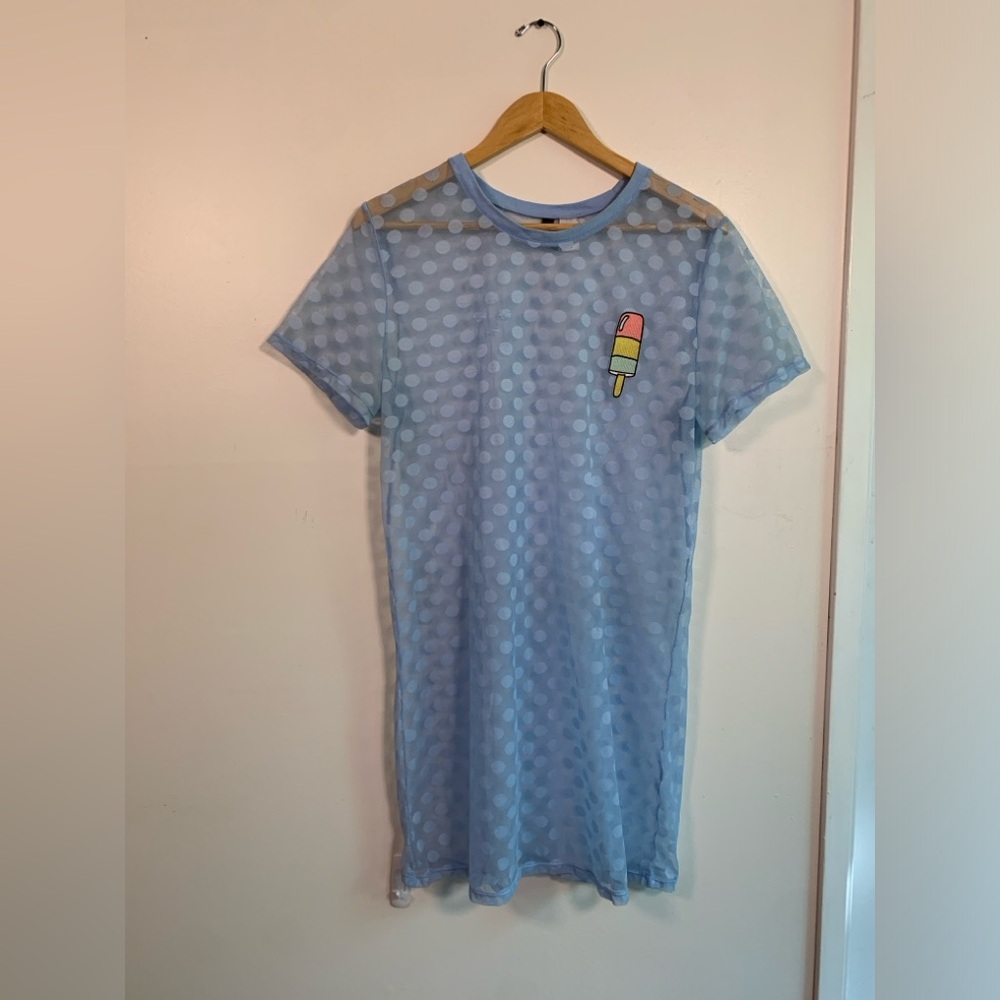Mesh polka dot dress sz14